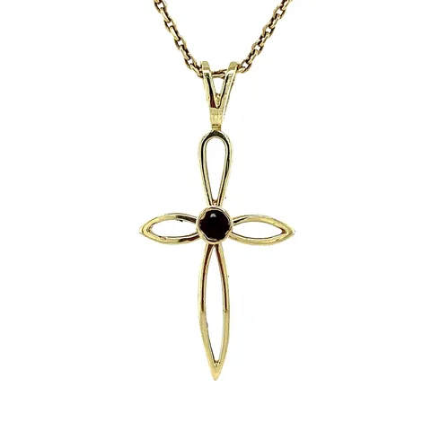 Vintage 14K Gold Pendant with Garnet