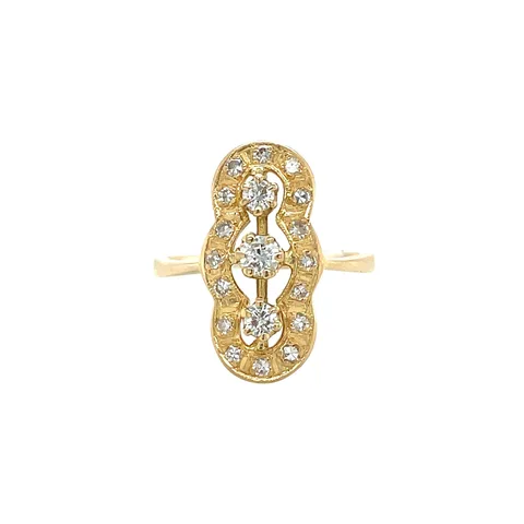 Vintage 14K Gold Princess Ring with Diamond