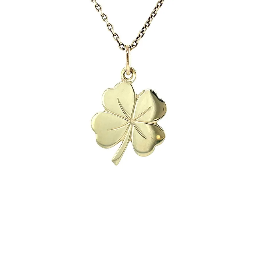 Vintage 14K Gold Klavertje Vier Pendant