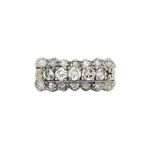 Vintage 14K White Gold Ring with Diamond