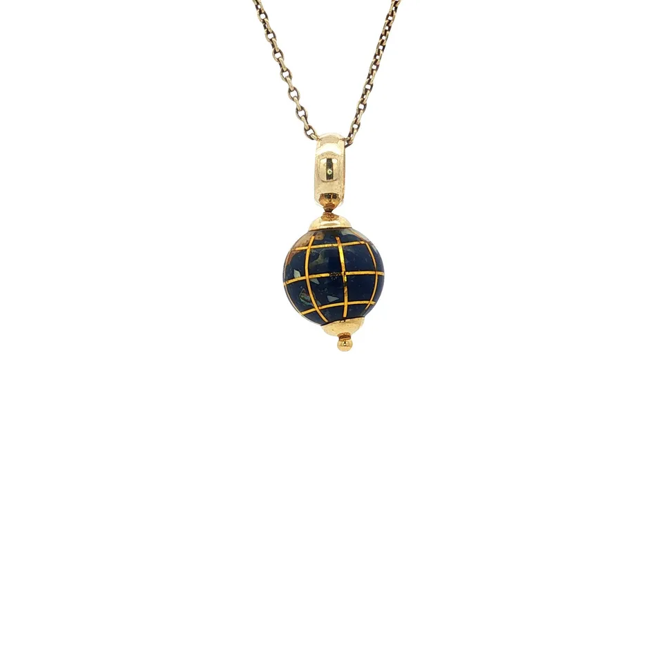 Vintage 18K Gold Globe Pendant