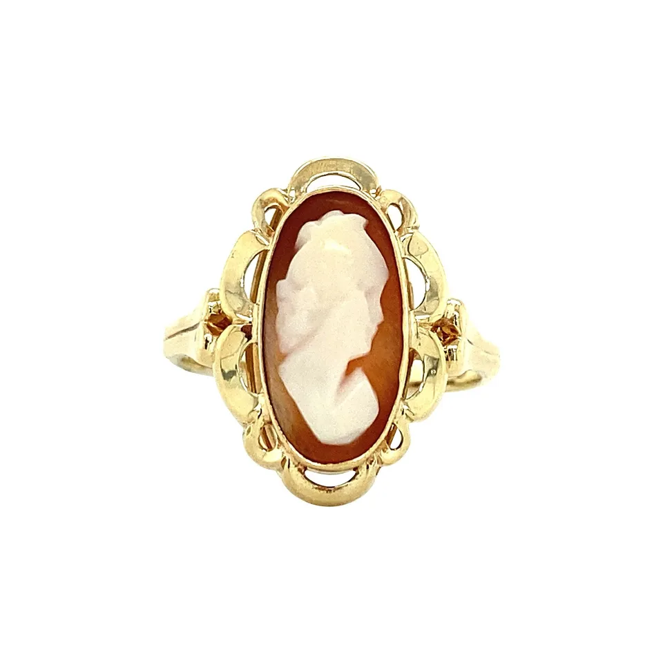 Vintage 14K Gold Ring with Cameo