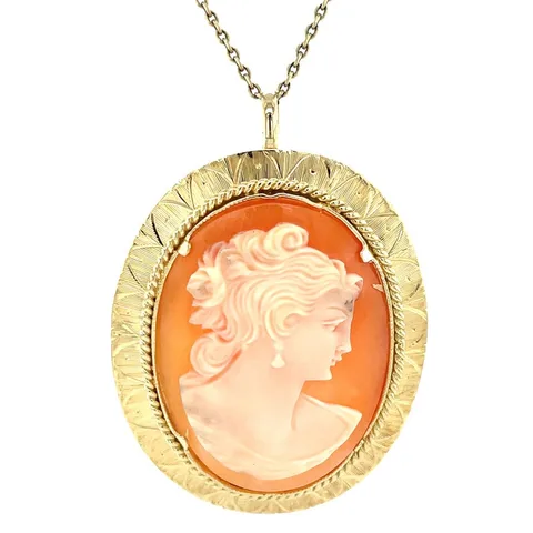Vintage 14K Gold Pendant with Cameo