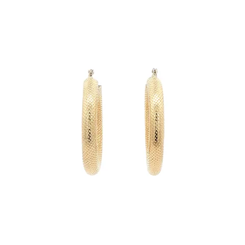 Vintage 14K Gold Fancy Hoop Earrings