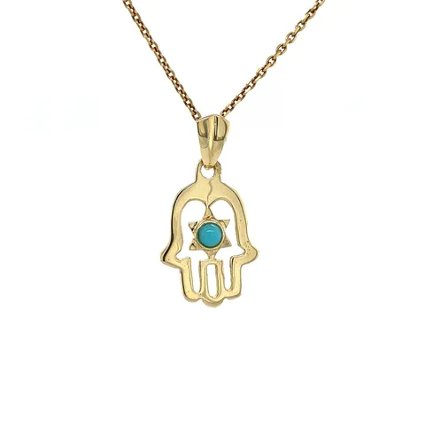 Vintage Hand of Fatima 12K Gold Pendant