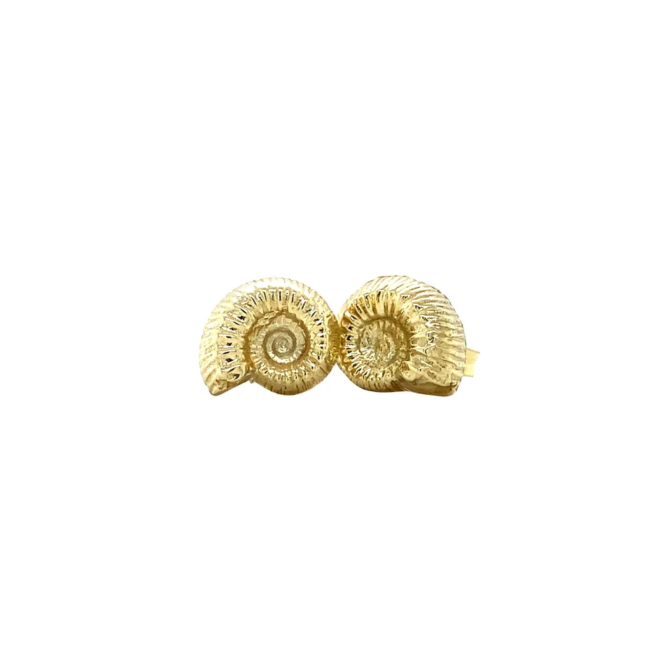 Vintage 14K Gold Schelp Stud Earrings