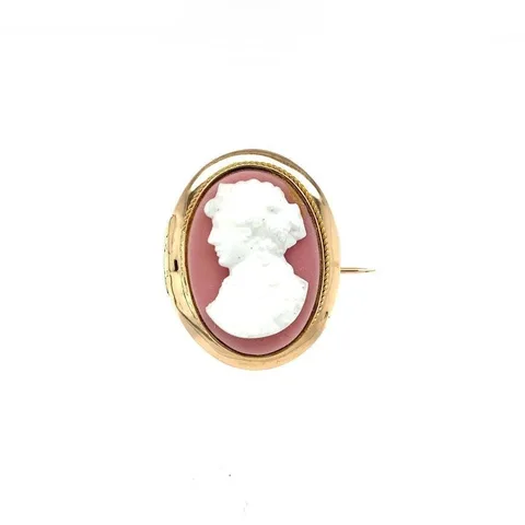 Vintage 14K Gold Brooch with Cameo
