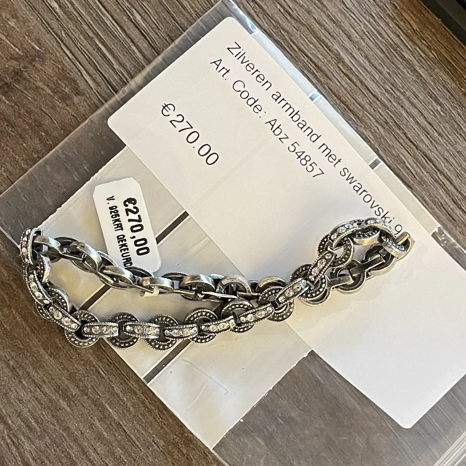 Vintage Sterling Silver Bracelet with Swarovski