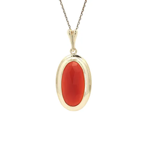 Vintage 14K Gold Pendant with Carnelian