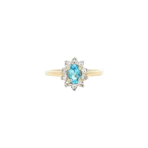 Vintage 9K Gold Ring with Topaz
