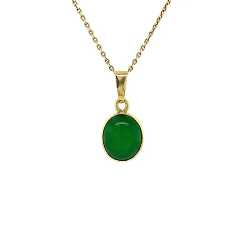 Vintage 14K Gold Pendant with Jade