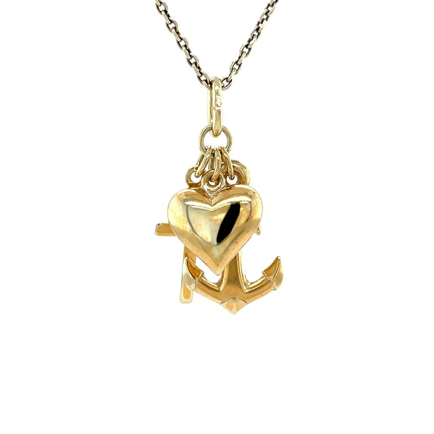 Vintage 14K Gold Faith, Hope and Love Pendant