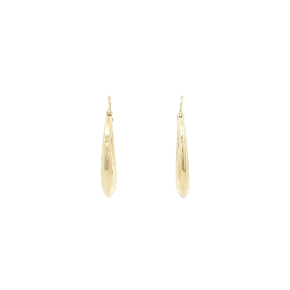 Vintage 14K Gold Fancy Hoop Earrings