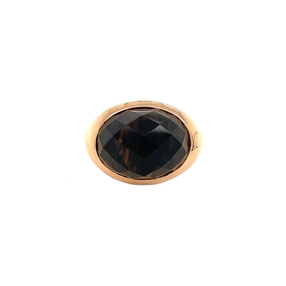 Vintage 14K Gold Ring with Smoky Topaz