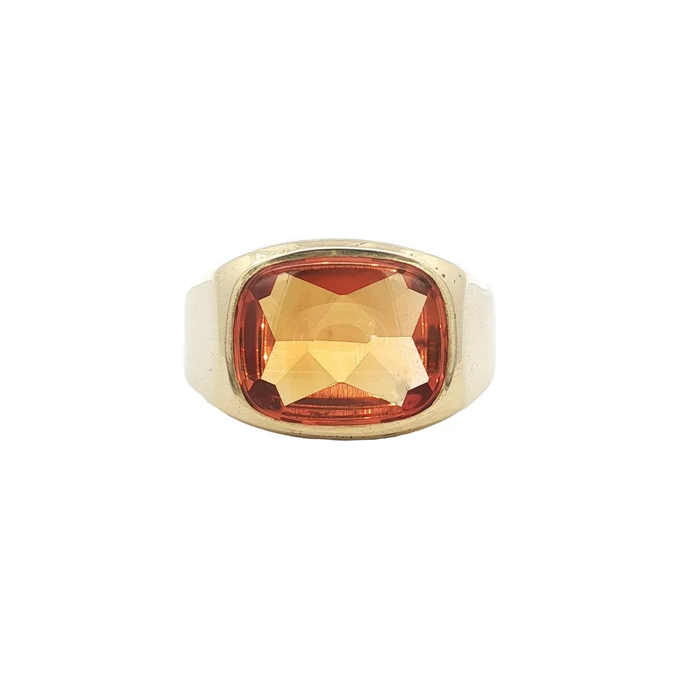 Vintage 14K Gold Signet Ring with Sapphire