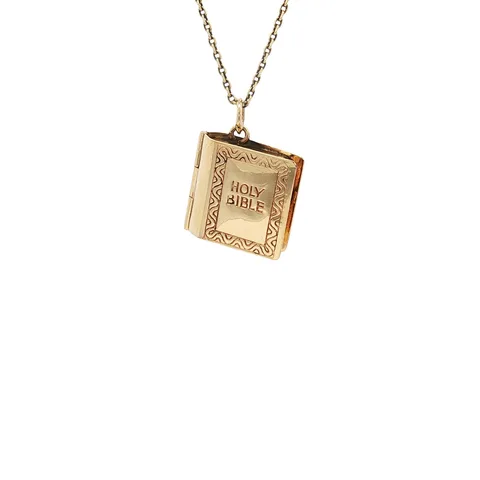 Vintage Bible 9K Gold Pendant