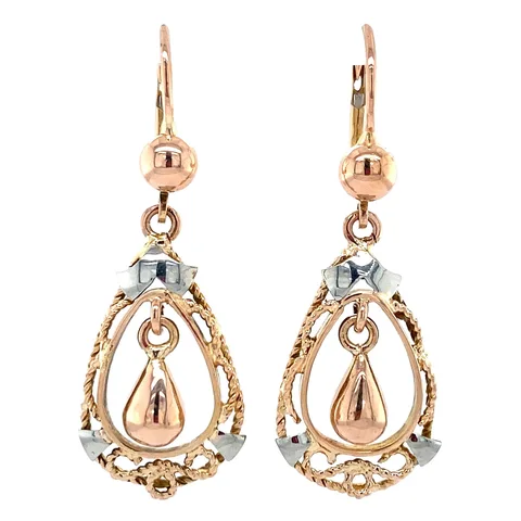 Vintage 14K Gold Fancy Drop Earrings