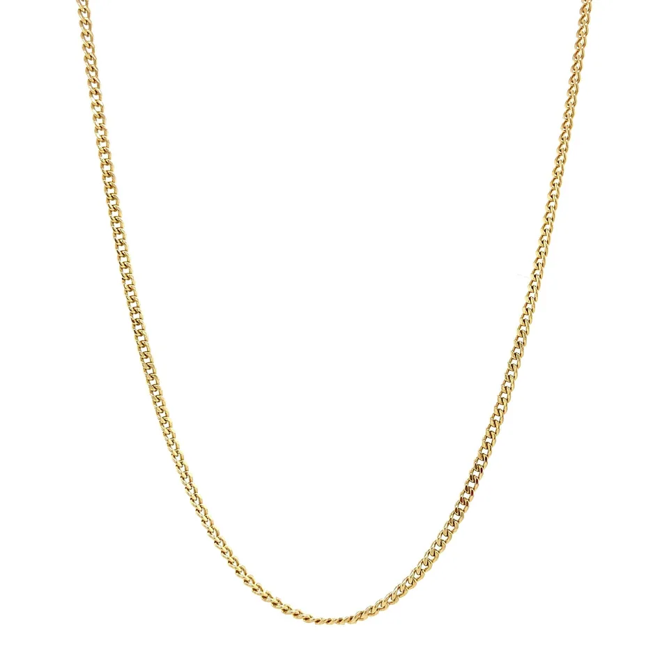 Vintage 14K Gold Long Necklace Curb 66 cm