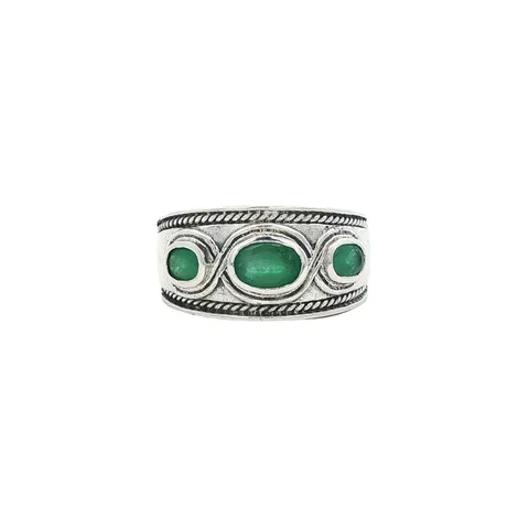 Vintage Sterling Silver Ring with Emerald