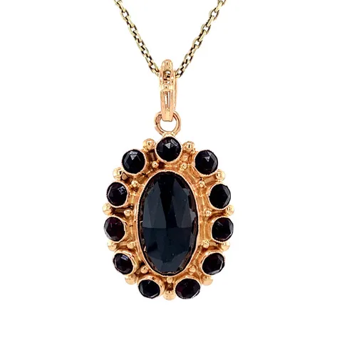 Vintage 14K Gold Pendant with Garnet