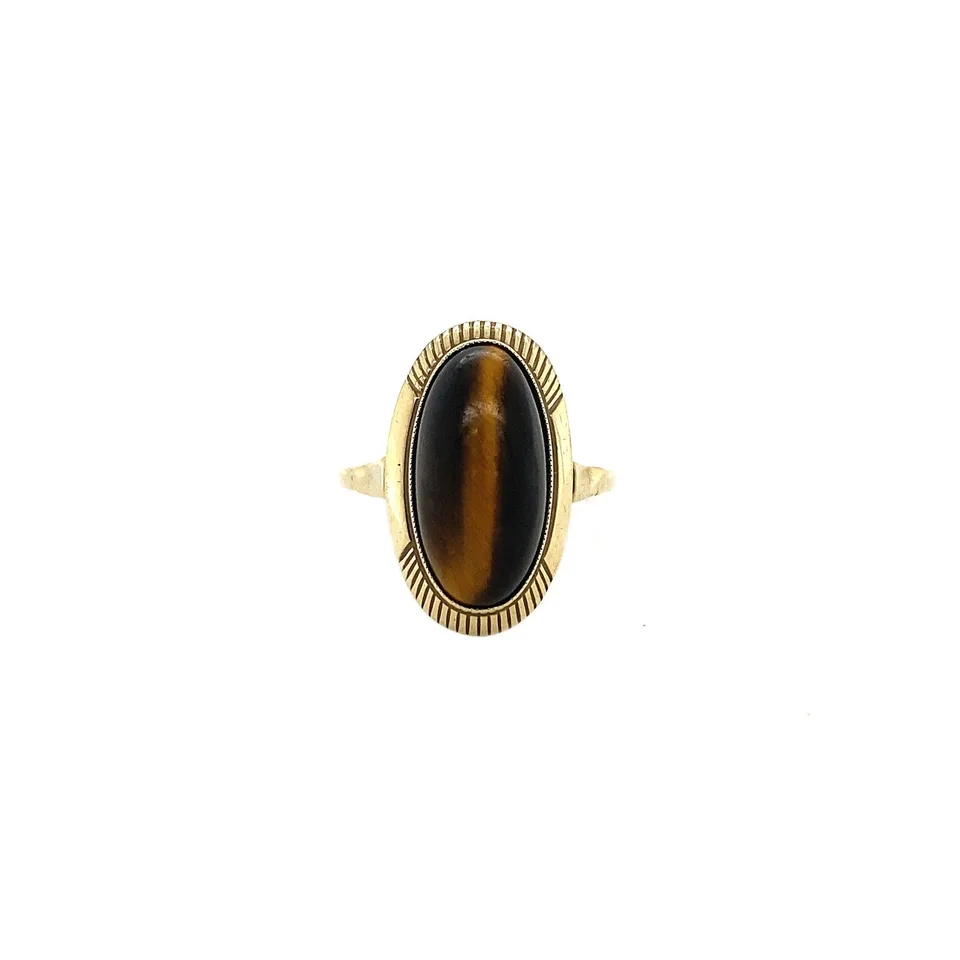Vintage 8K Gold Ring with Tiger's Eye