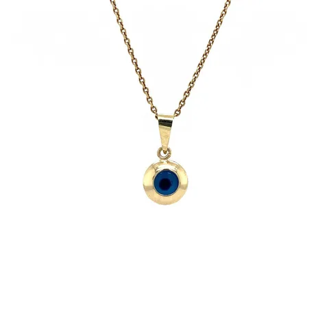 Vintage 14K Gold Pendant with Nazar Amulet
