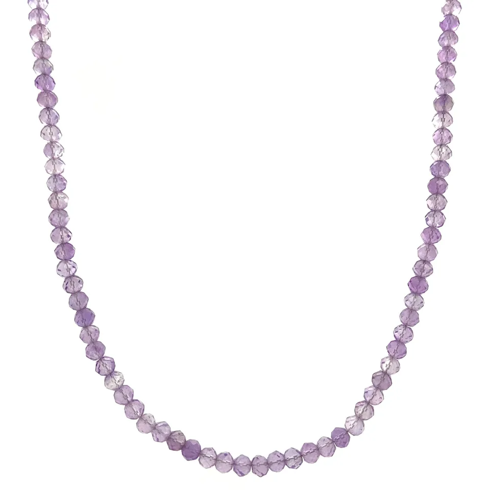 Vintage Amethyst Necklace with 14K Gold Clasp 40.5 cm