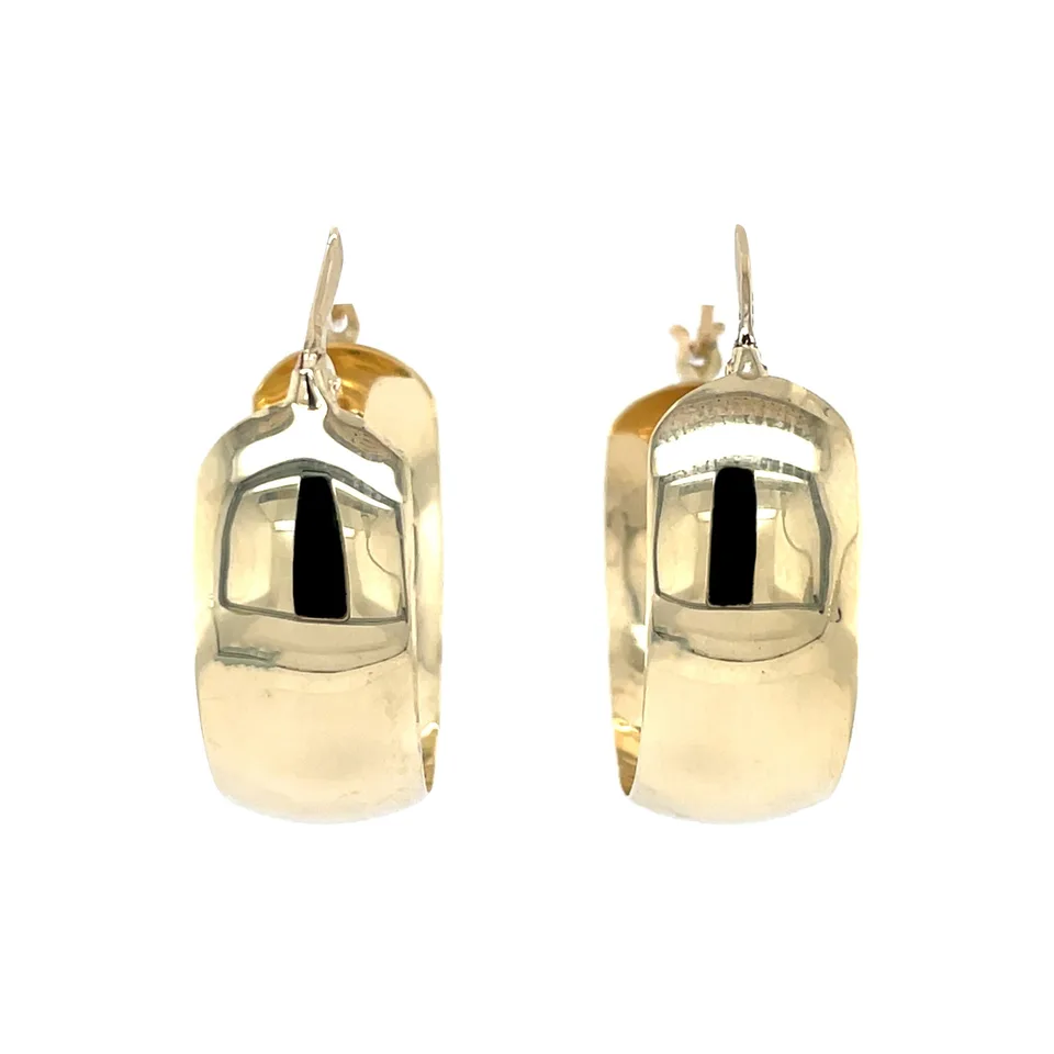 Vintage 14K Gold Smooth Hoop Earrings