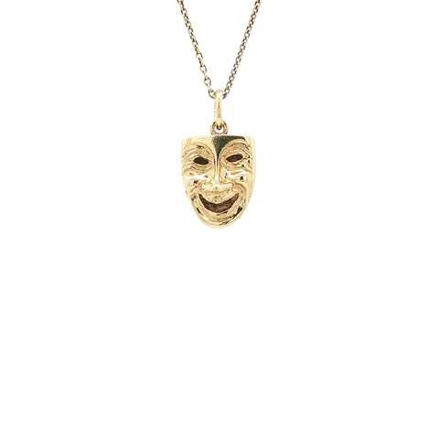 Vintage Mask 8K Gold Pendant