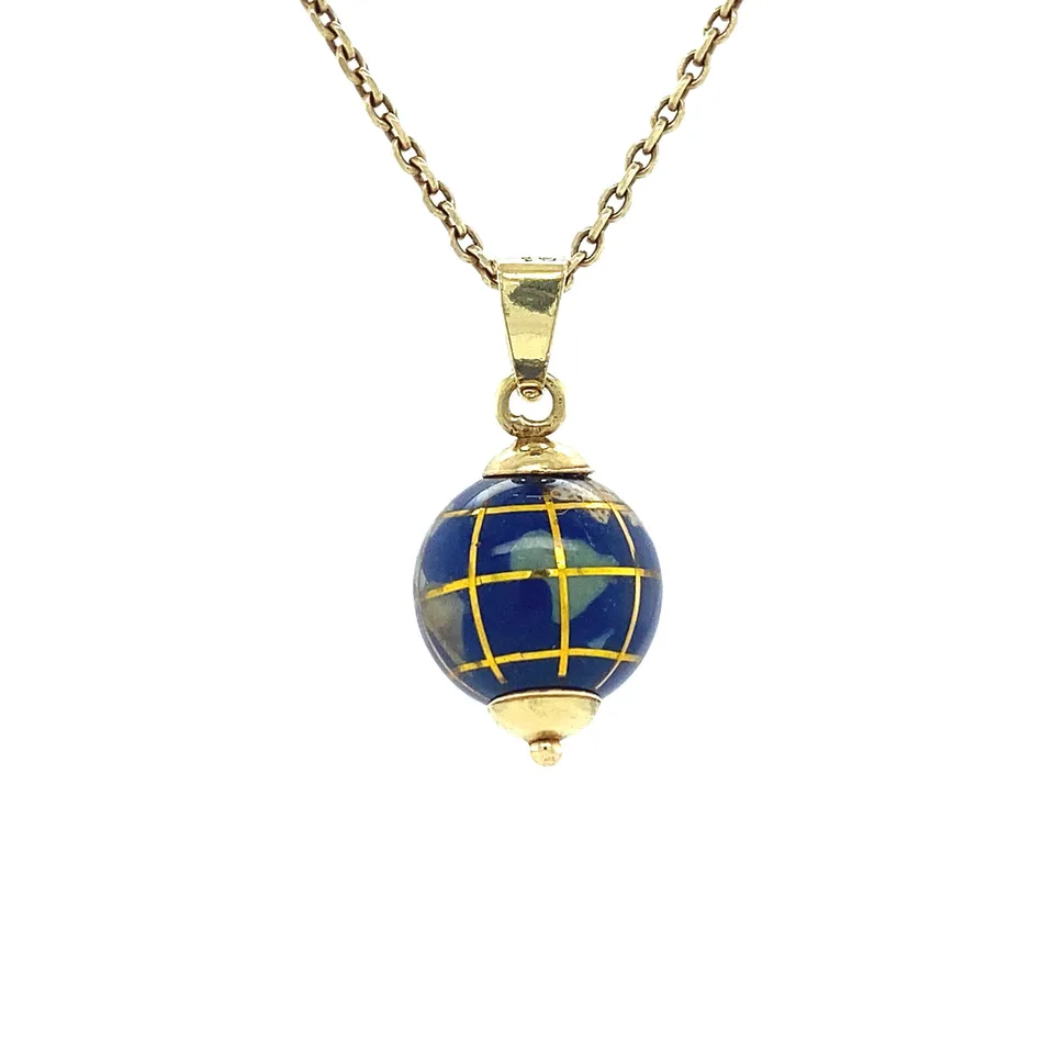 Vintage 18K Gold Globe Pendant
