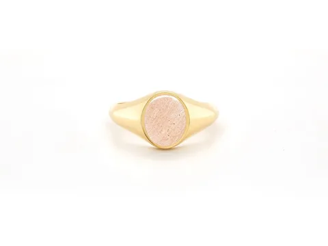 Vintage Twiggy 14K Gold Ring, Peach Moon