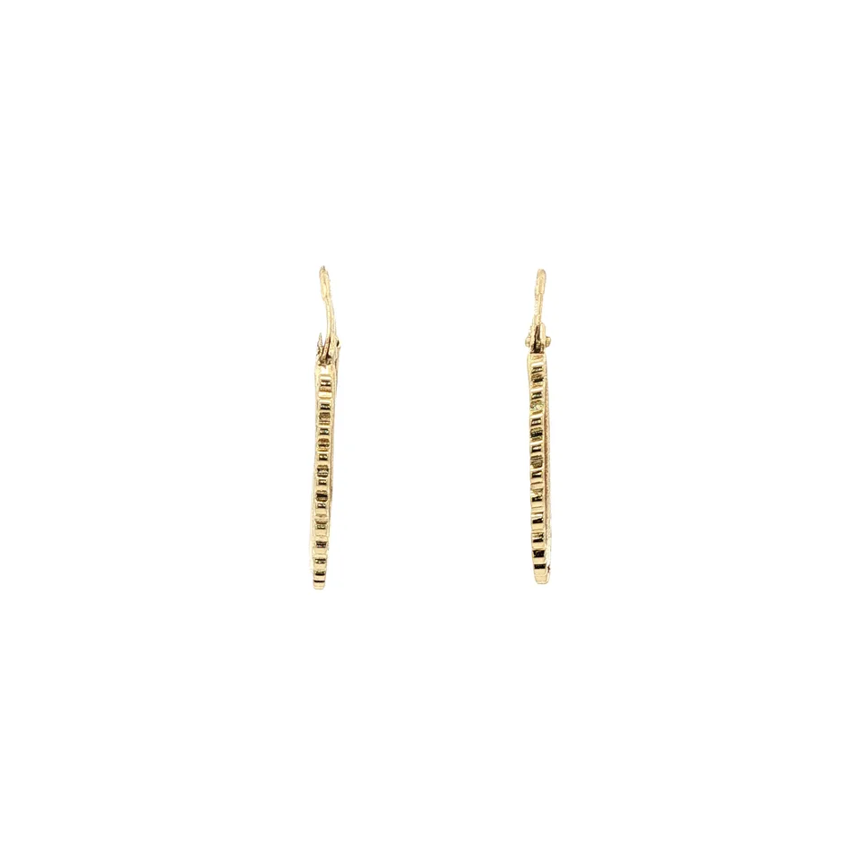 Vintage 14K Gold Fancy Hoop Earrings