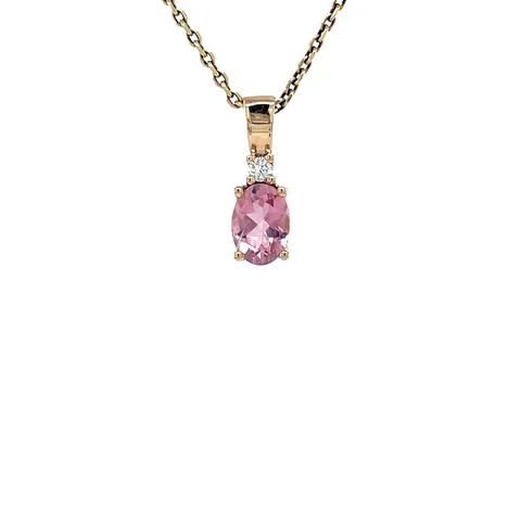 Vintage Grace 14K Gold Pendant, Pink Sakura