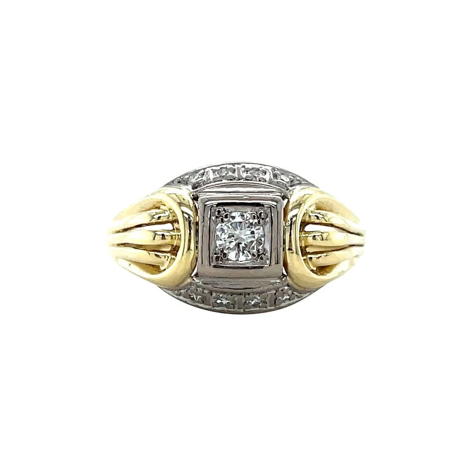 Vintage 14K Gold Ring with Diamond