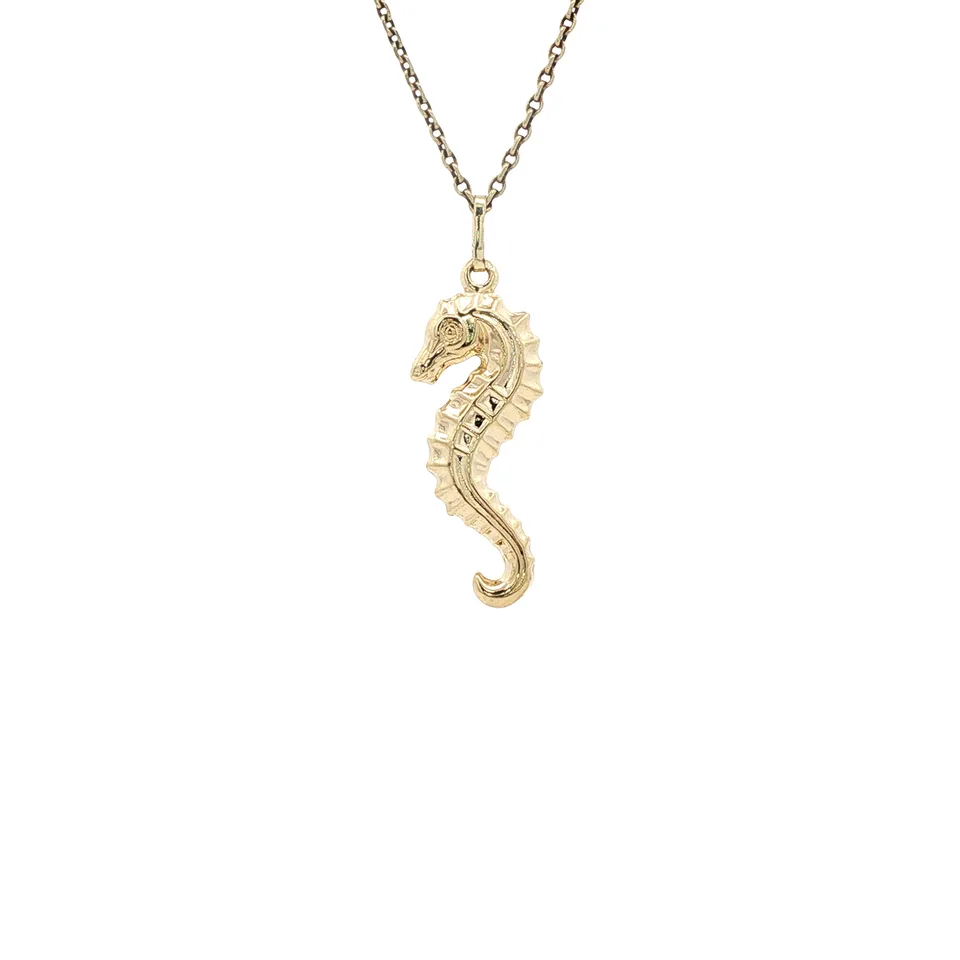 Vintage 14K Gold Seahorse Pendant