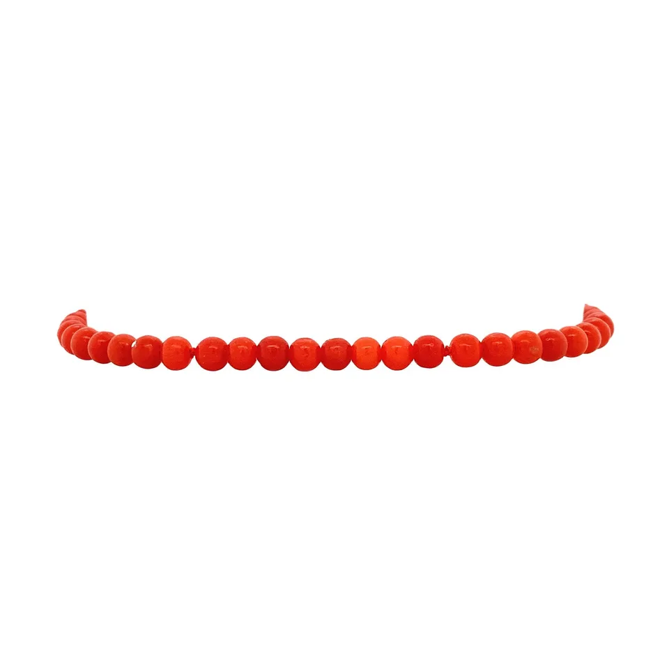 Vintage 14K Gold Bracelet Red Coral 18.5 cm