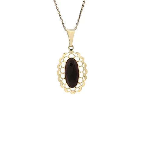 Vintage 14K Gold Pendant with Garnet