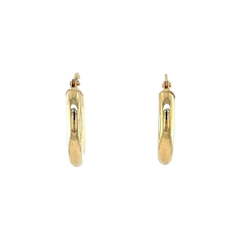 Vintage Smooth 9K Gold Hoop Earrings