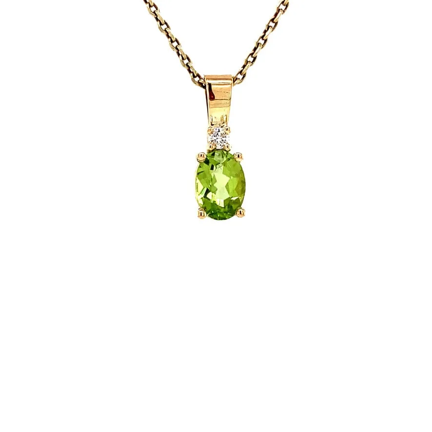 Vintage Grace 14K Gold Pendant, Lime