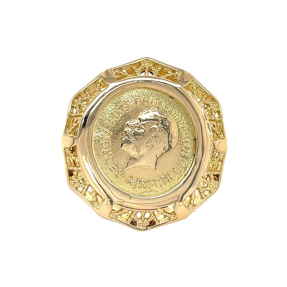 Vintage 14K Gold Coin Ring