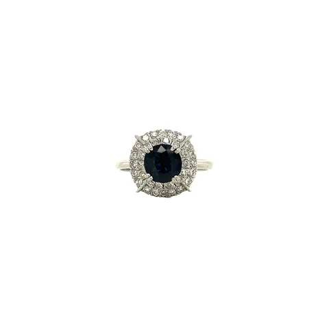 Vintage 14K Gold Ring with Sapphire and Diamond