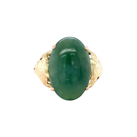 Vintage 14K Gold Ring with Jade