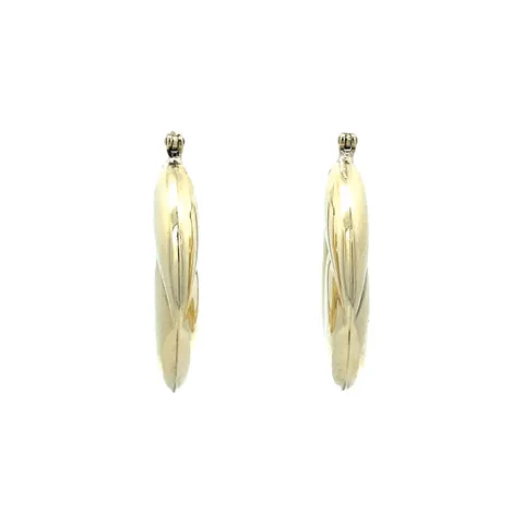 Vintage 14K Gold Fancy Hoop Earrings