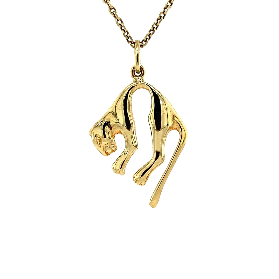 Vintage 14K Gold Pendant Panther