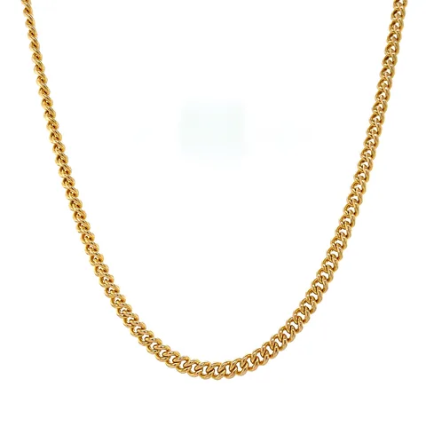 Vintage 14K Gold Long Necklace Curb 55 cm