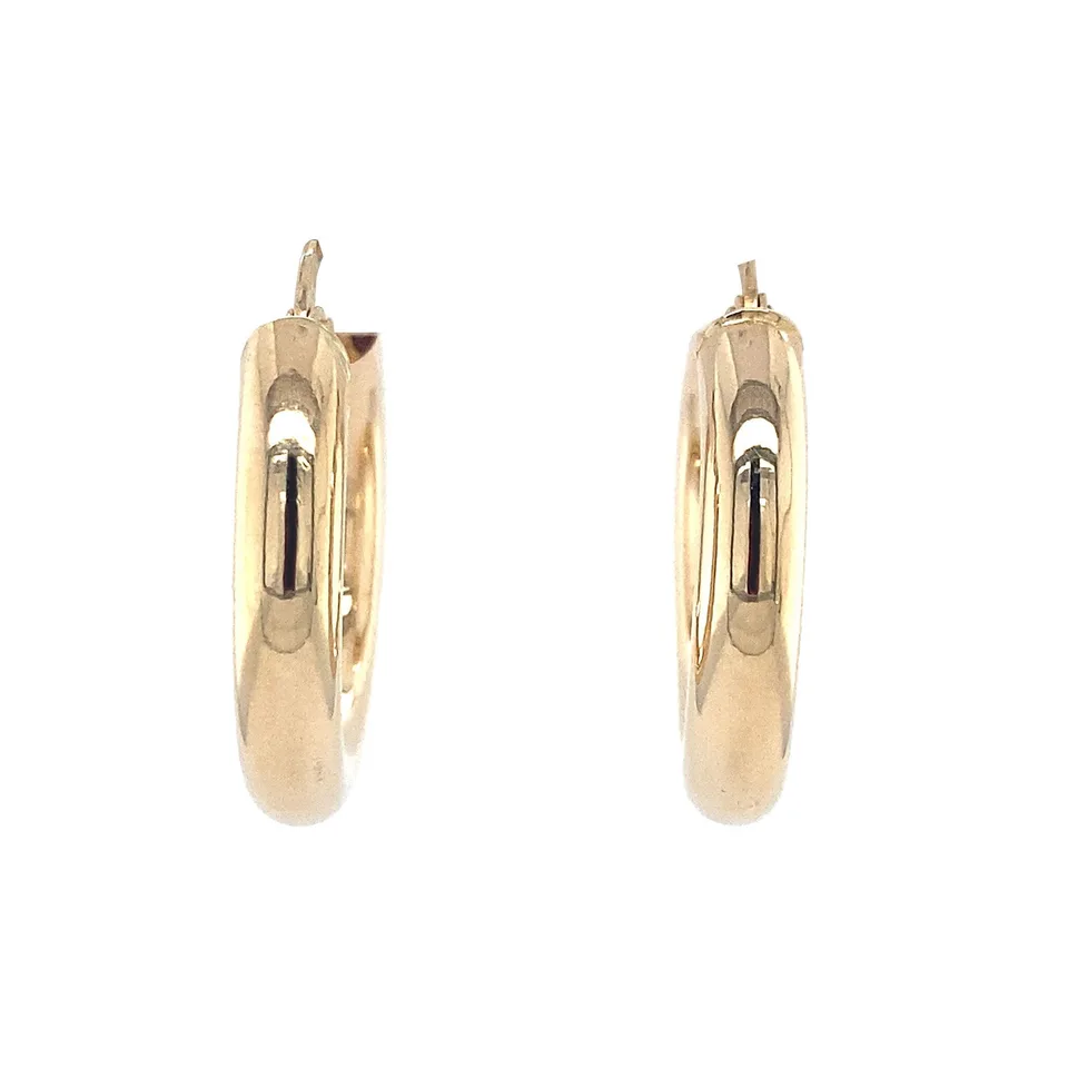 Vintage 14K Gold Smooth Hoop Earrings