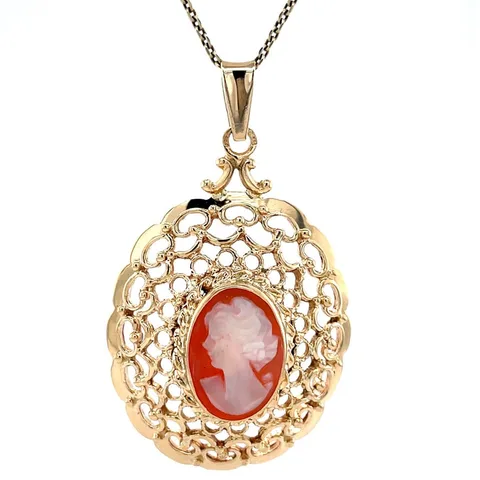 Vintage 14K Gold Pendant with Cameo