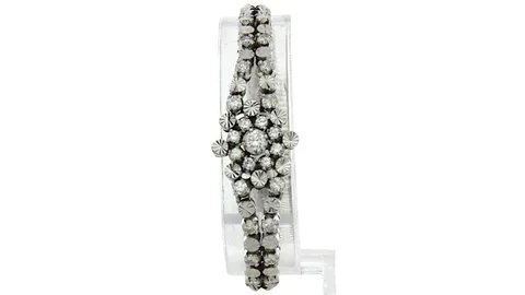 Vintage 14K White Gold Bracelet with Diamonds
