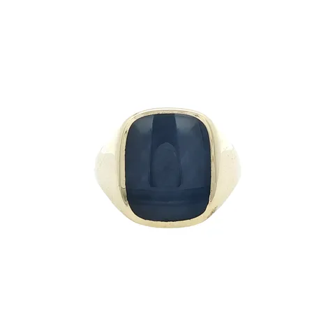 Vintage 14K Gold Signet Ring with Star Sapphire