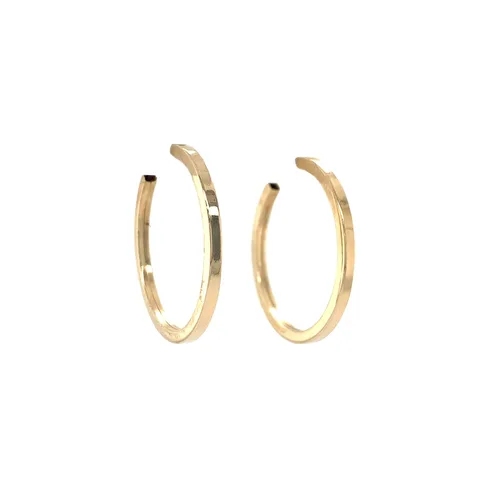 Vintage 14K Gold Smooth Hoop Earrings